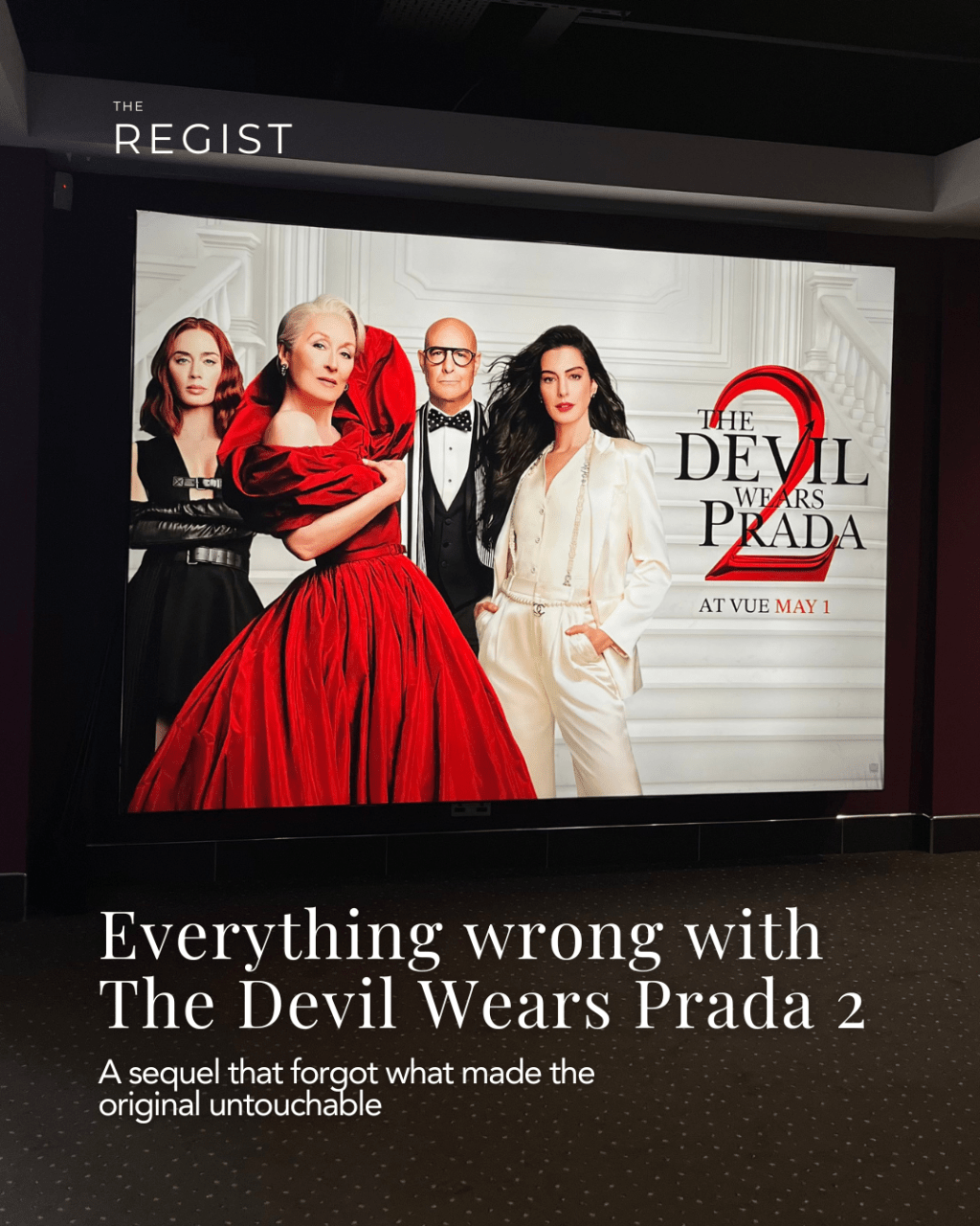 devil wears prada movie poster in the cinema hall